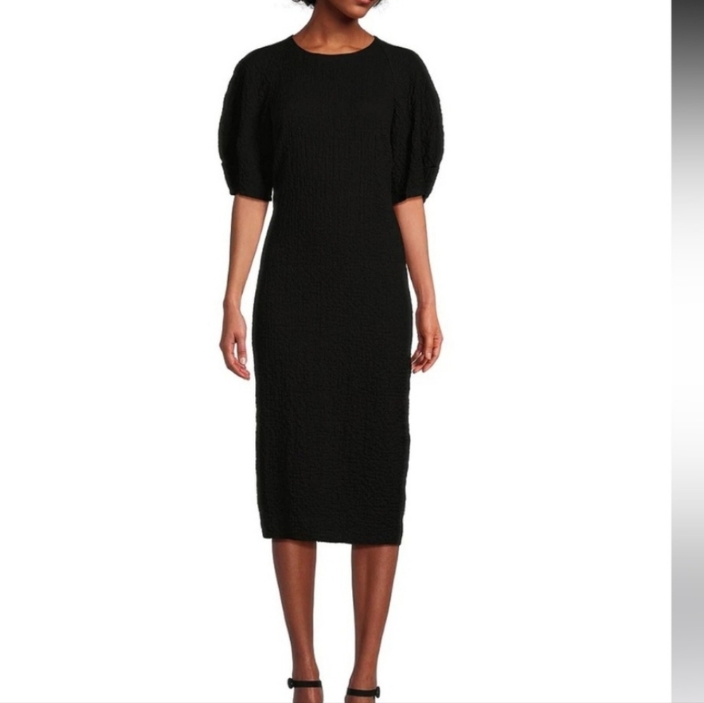 ANTONIO MELANI Elegant Black Midi Dress